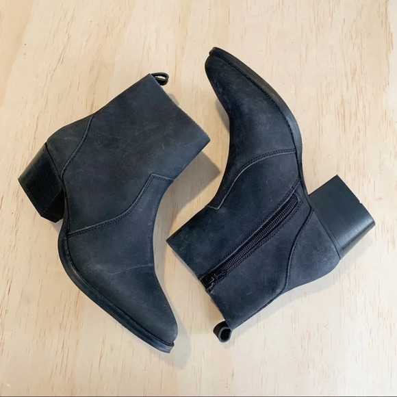 Splendid | Crawford black wax coated leather western style booties Sz 6 - Picture 1 of 7